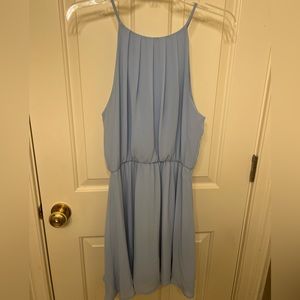 Blue Pleated Dress